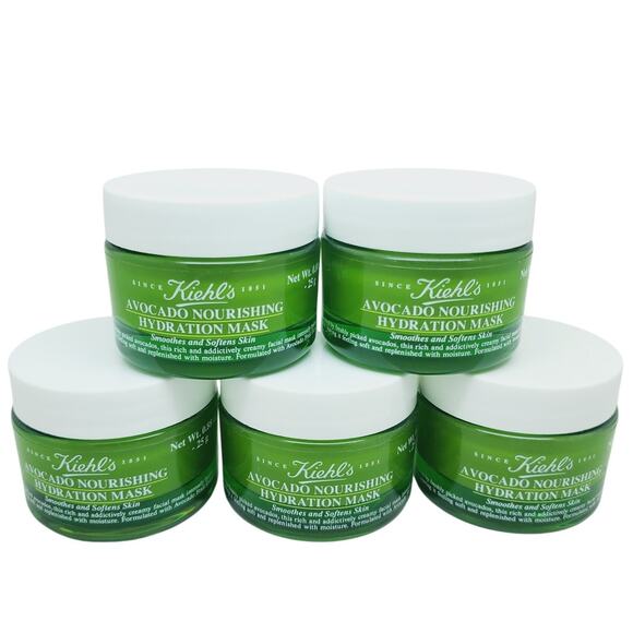 New Lot Of 5 Kiehl's Avocado Nourishing Hydration Mask 0.88 OZ Each Travel Size - Picture 1 of 3